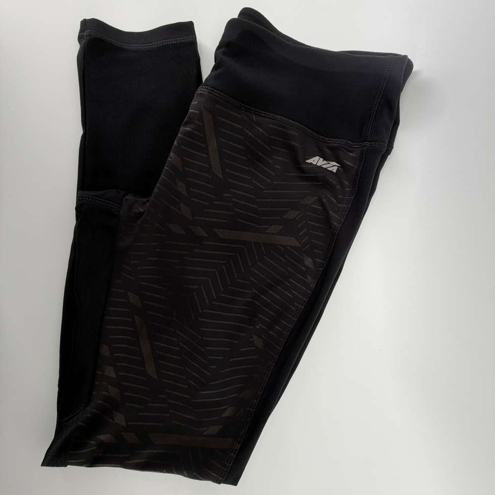 Avia Womens Black Geometric Print Active‎ Leggings Pants Size M